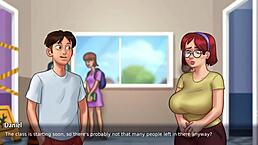 Innocent redhead student judith shows huge tits in bathroom