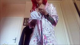 gorgeous milf surprises her stepson while he masturbates and punishes him with farts