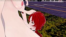 Honkai Impact Himeko gets FUCKED hard on the street