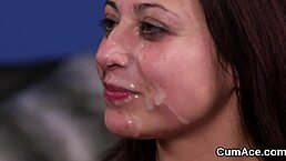 Nasty Looker Gets Cum Shot On Her Face