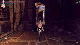 Knight girl explores dungeons in shaved pussy adventure