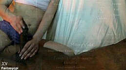 Wife teases husband with her ass and femdom control. He has a monster cock but she gives handjob only.