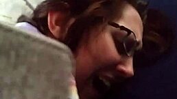 Husband fingers and fucks nerdy wife's tight pussy and ass