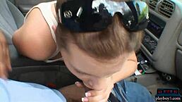 Want to watch teen girlfriends fuck in a car?