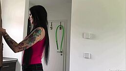 German teen so horny, bangs repairman raw without protection