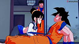 chichi fucking gohan and goku in milf step threesome dragon ball zex