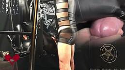 mistress gets her pussy fucked by me on the sex swing black gothic sex