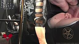 mistress gets her pussy fucked by me on the sex swing black gothic sex