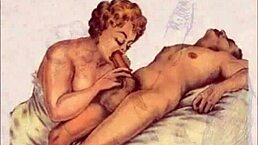 Vintage drawings capture erotic themes