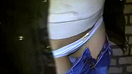 Can you believe this young asian sucking dick in the ass outdoors?