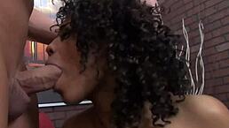 Gorgeous ebony pornstar misty stone gets horny and craves interracial sex with a big cock in her pussy.