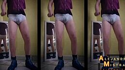 look at alejandro mistral with a hard cock in tight briefs