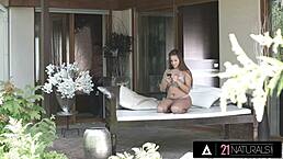 21 Naturals showcases busty Olivia Nice in lingerie getting a messy 69 facial. Her bubble butt shines in hardcore deepthroat action.