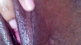 black girl finger fucking her pussy