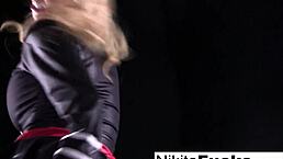 Russian milf nikita with big tits gets fucked by machine after blowjob 😍