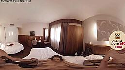 Can this brunette handle the monster cock in the hotel room?