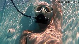 Petite Brunette Teases With Masturbation