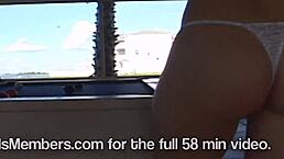 Shy country girl bares her wet pussy in pool casting interview.