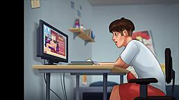 Detailed scenes from summertime saga episode 117 featuring anime characters