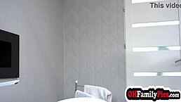 Sexy petite teen stepsis Ohana gets dirty after bath, making stepbro horny