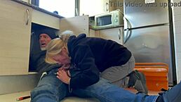 Hot Wife Sucks Plumber’s Monster Cock in Kitchen with Cum Finish