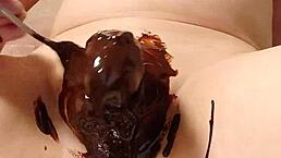 Japanese gay guy whips up a tasty chocolate banana dish.