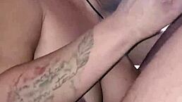 sucking big white cock in the parking lot and getting cum on face