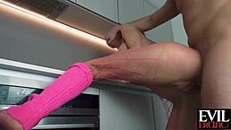 Evil erotic submissive teen with pink hair and butt plug, get your ass fucked rough.