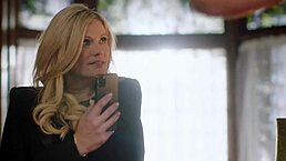 Milfy principal Ellie fingers and licks naughty student's pussy