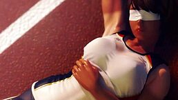 Rena Senpai Plays with Baton in POV Anime Scene