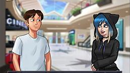 Teen in summertime saga reveals her perky tits