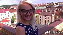 katy in sexy dress gets special stockings treatment