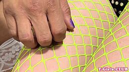 tranny gets anally plowed while enjoying lesbian foreplay.