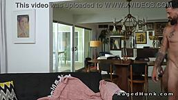 tattooed roommates fuck anal in living room