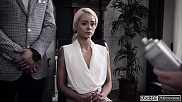 couple disciplines teen girl in a dominant manner