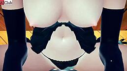 hentai girl gets big cock in missionary with big tits and ass