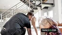 blonde teen step sister chanel greys gets fucked hard on the sofa