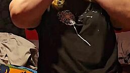 Hey, check out this thick milf riding my cock, her wet pussy lips hugging it tight