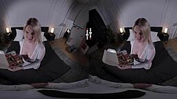 Blonde Boss Gives Handjob And Blowjob In Dark Room Vr