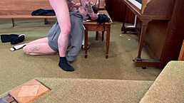 Petite Teen Facefucked Hard at Church with Messy Facial