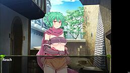 In this hentai game, the thief begs for a monster cock blowbang