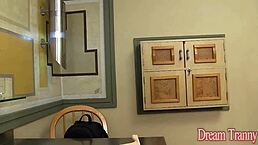 horny tranny deborah tavares stretches her booty with dildo 😈