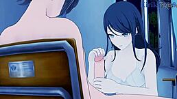 I watch Nene Kusanagi and Ichika Hoshino havin intense sex in project sekai hentai.