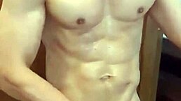 Guy spills his load right after a steamy shower session