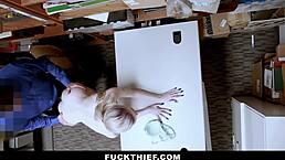 Shoplifting teen caught hiding stuff, now punished hard in garage! 😱