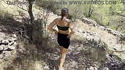 blonde milf craves cum on outdoor hike with monster cock