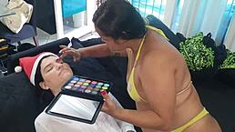 brazilian latina paty bumbum enjoys christmas with big ass