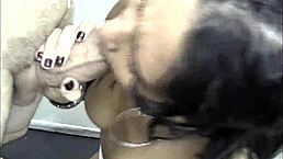 Brazilian teen eagerly sucks well-endowed guy in porn shop, continuing the red series.