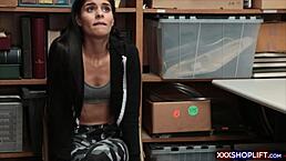 santa-costumed mall cop punish fucks a shoplifter in office setting