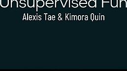 ebony teen fingering pussy in unsupervised lesbian fun